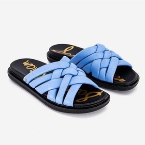 SAM EDELMAN 'VAUGN' BRAIDED LEATHER SLIP ON SANDALS